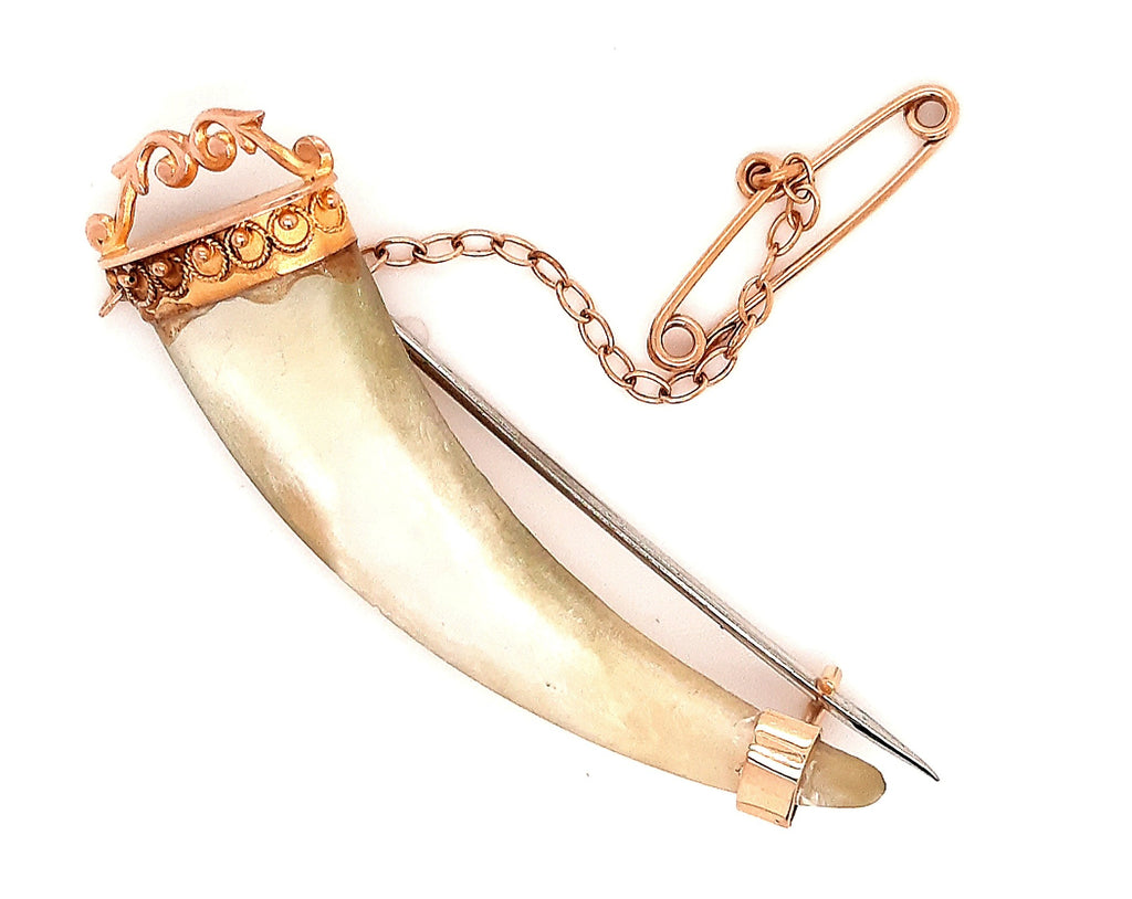 Handmade 9ct Yellow Gold Mother of Pearl Brooch
