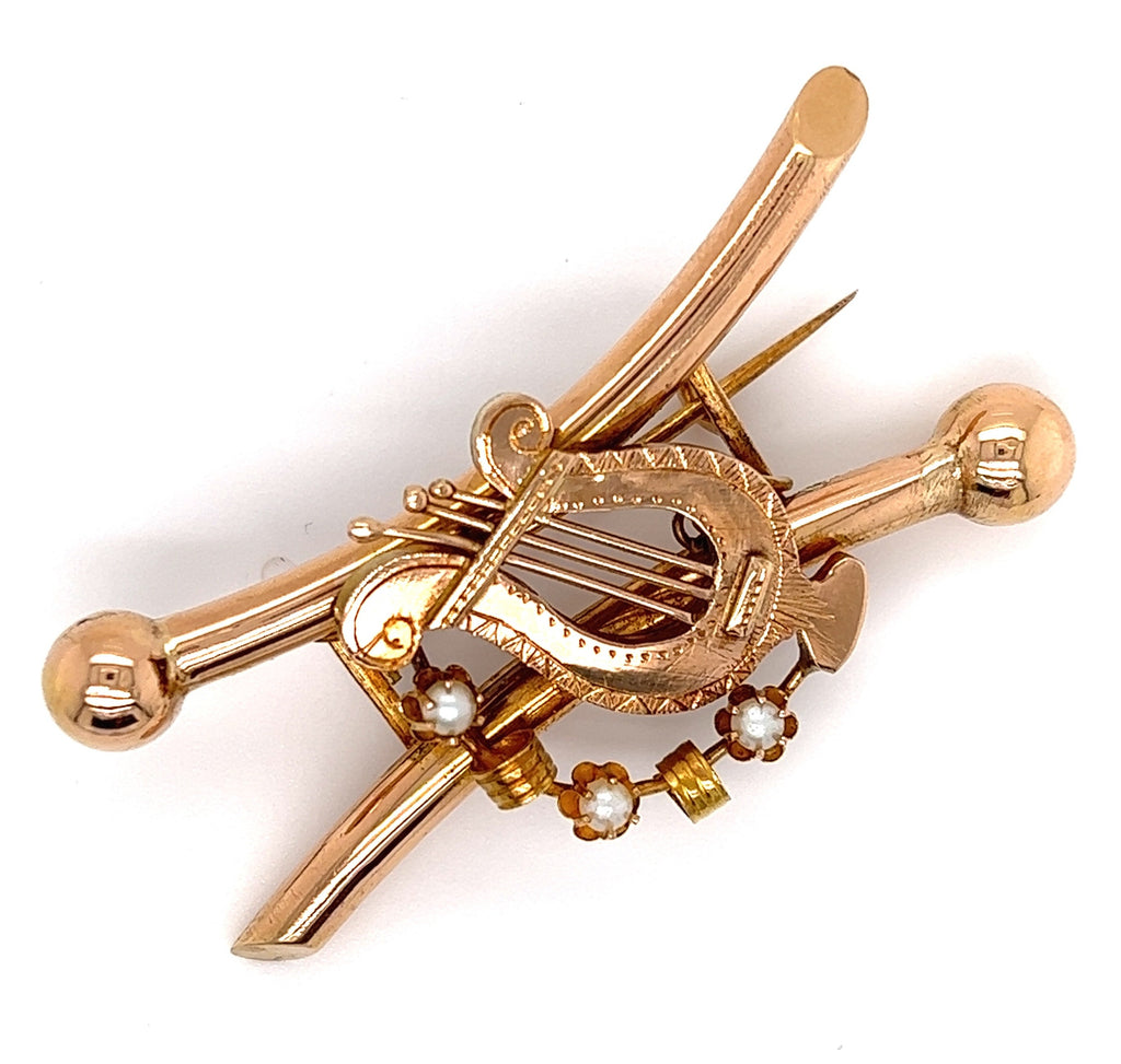 Vintage 9ct Yellow Gold Brooch