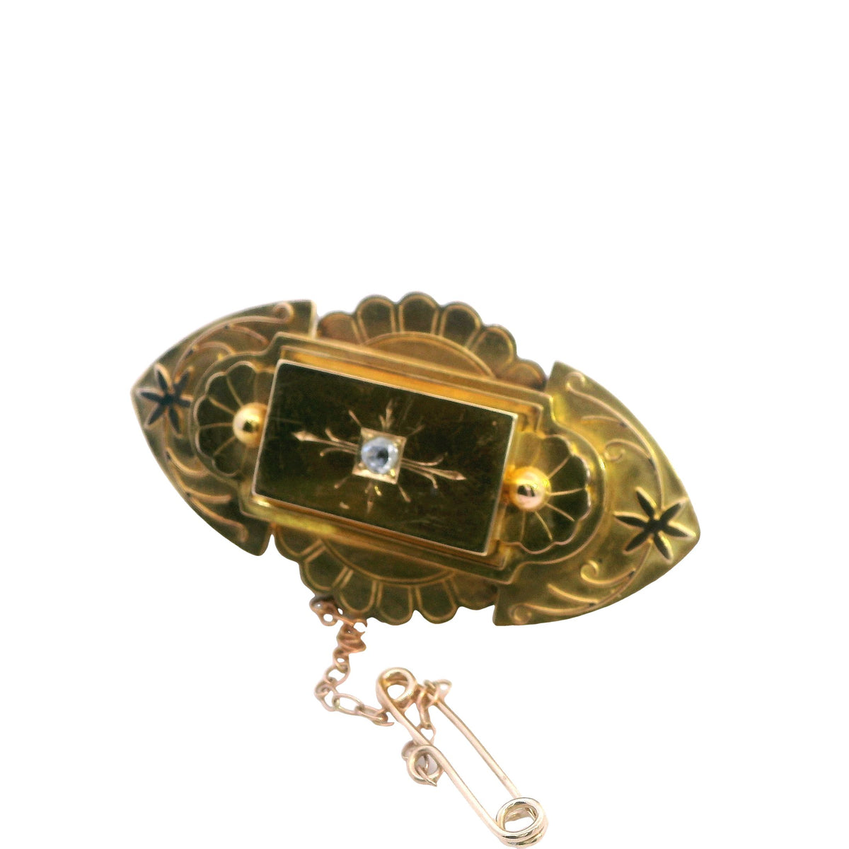 Captivating 9ct Yellow Gold Diamond Brooch / Locket – The Unique ...