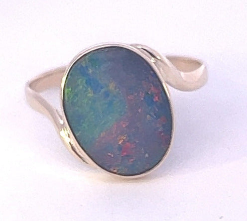 9ct Yellow Gold Opal Doublet Ring