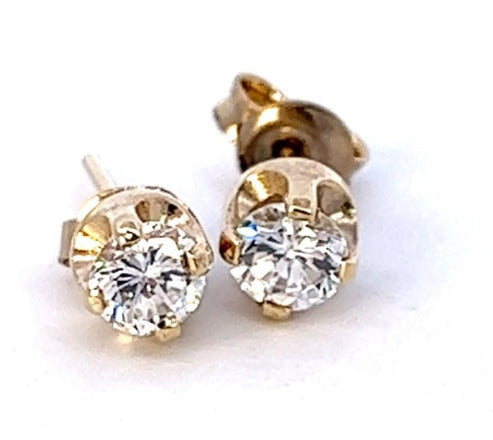  9ct Yellow Gold Cubic Zirconia Stud Earrings