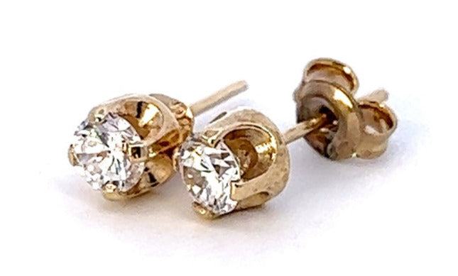  9ct Yellow Gold Cubic Zirconia Stud Earrings