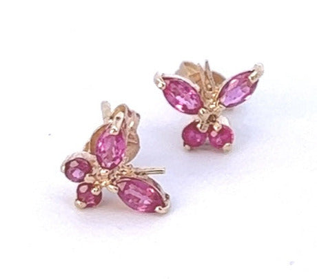 9ct Yellow Gold Ruby Stud Earrings