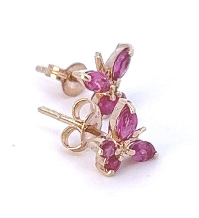 9ct Yellow Gold Ruby Stud Earrings