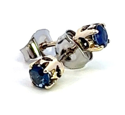 Gold-Plated Sapphire Stud Earrings