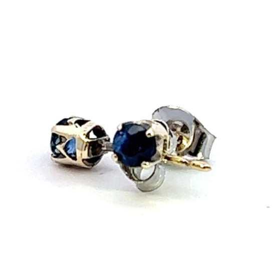 Gold-Plated Sapphire Stud Earrings