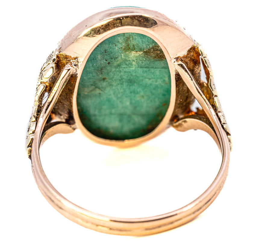 9ct Yellow & Rose Gold Amazonite Ring