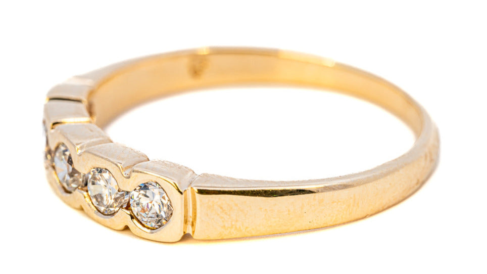 9ct Yellow Gold 5-Stone Cubic Zirconia Ring