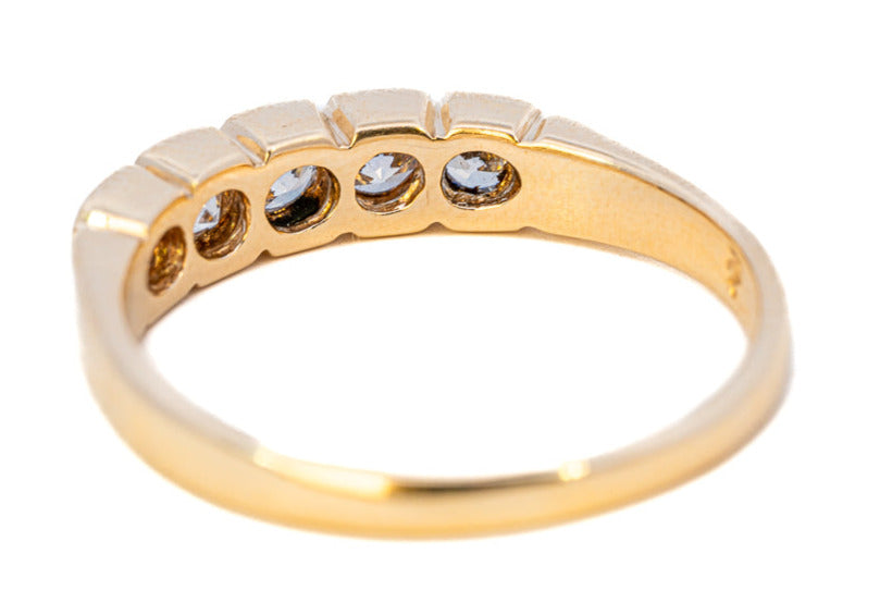 9ct Yellow Gold 5-Stone Cubic Zirconia Ring