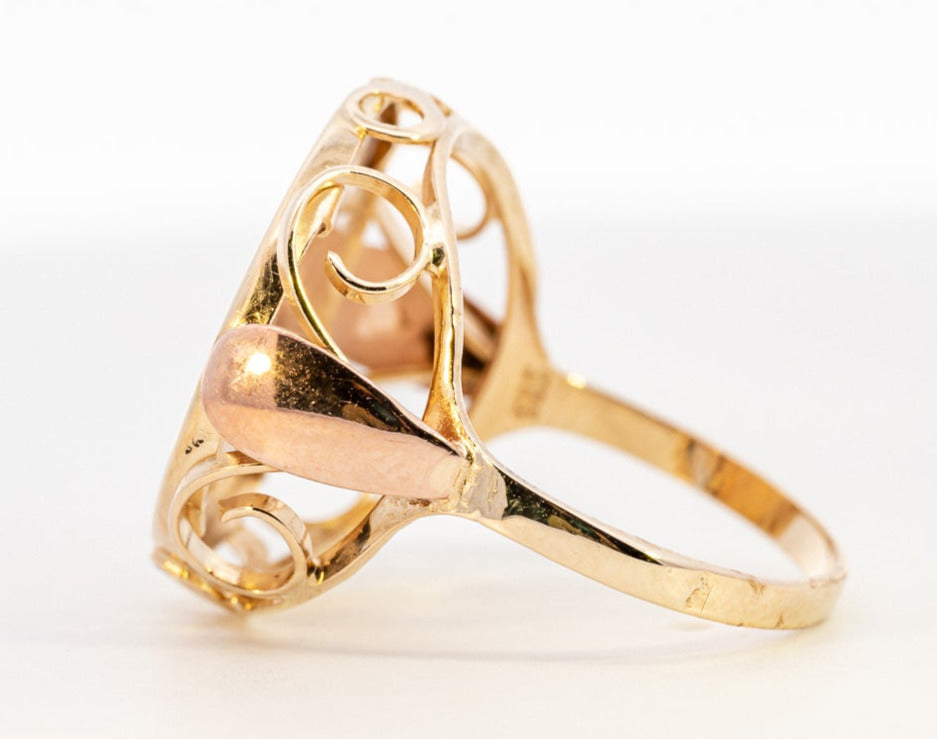 Yellow Gold Ring with Replica Austrian Gold Coin