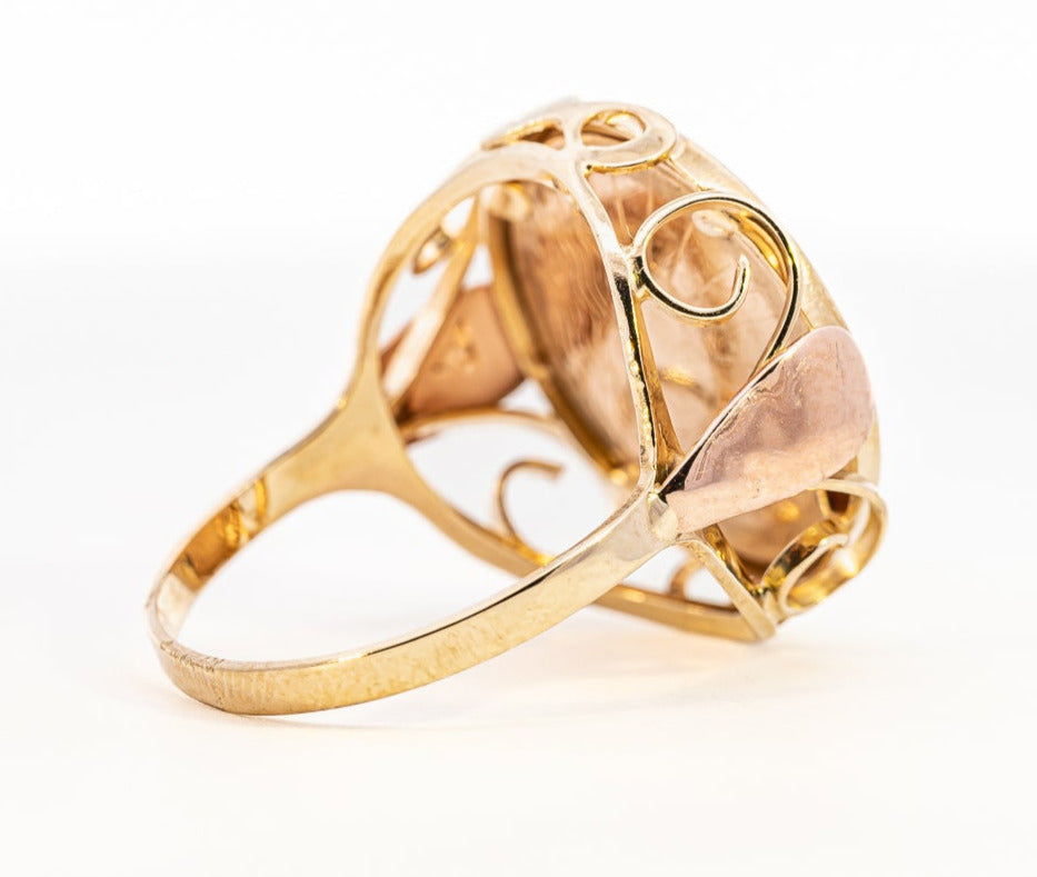 Yellow Gold Ring with Replica Austrian Gold Coin