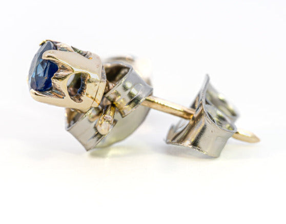 Gold-Plated Sapphire Stud Earrings