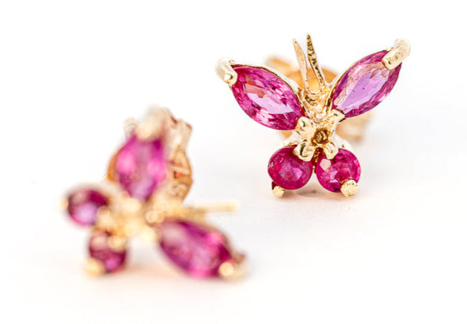 9ct Yellow Gold Ruby Stud Earrings