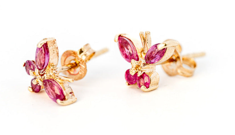 9ct Yellow Gold Ruby Stud Earrings