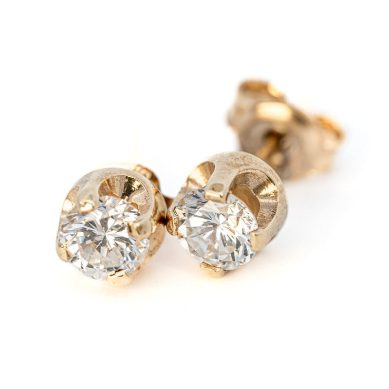  9ct Yellow Gold Cubic Zirconia Stud Earrings