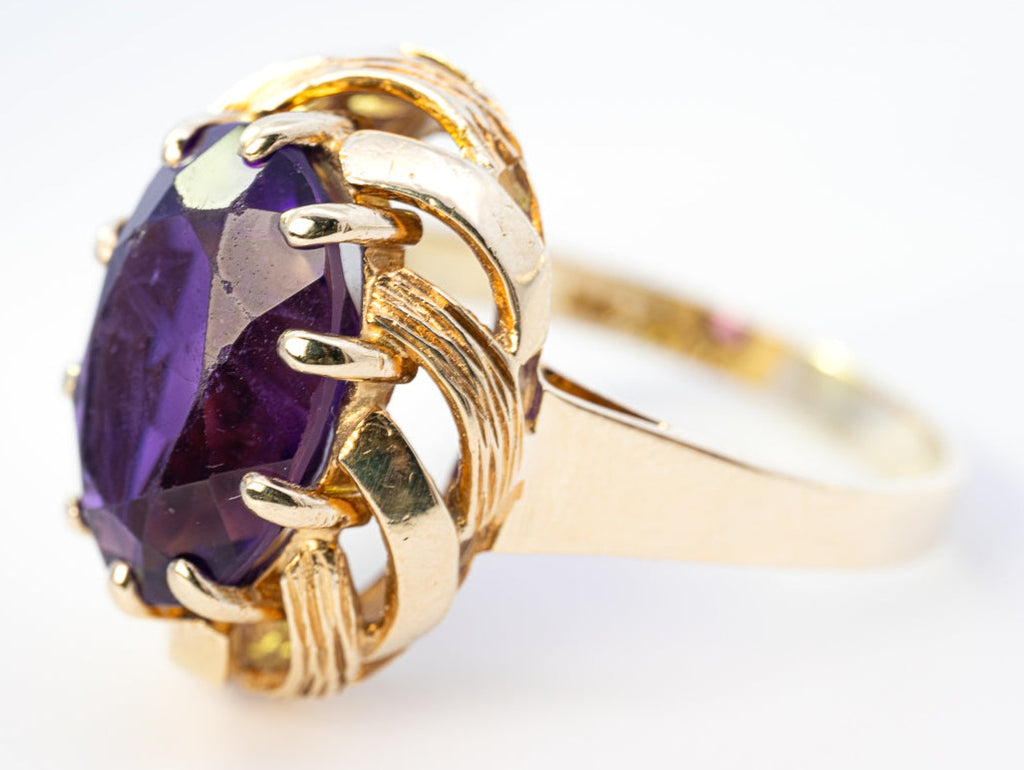 14ct Yellow Gold Amethyst Ring