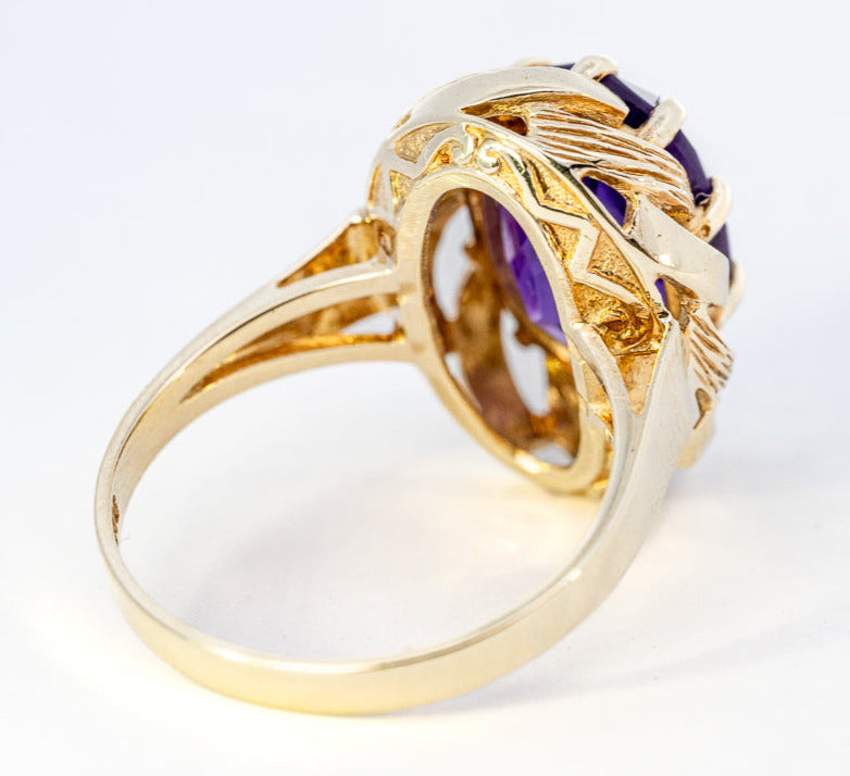 14ct Yellow Gold Amethyst Ring