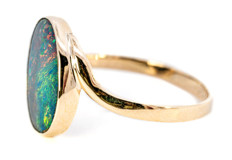 9ct Yellow Gold Opal Doublet Ring