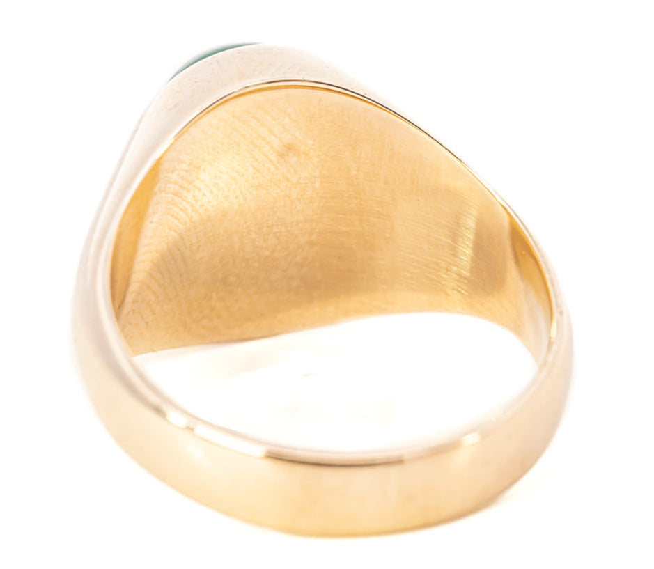 9ct Yellow Gold Agate Men's Ring