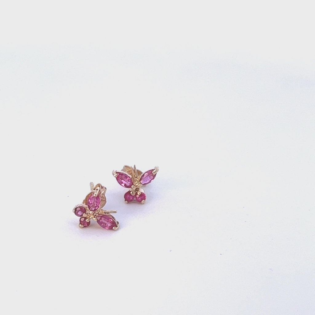 9ct Yellow Gold Ruby Stud Earrings