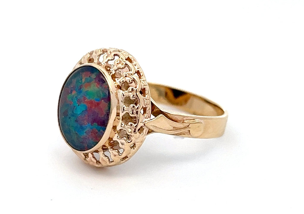 Opal Triplet 9ct Yellow Gold Dress Ring