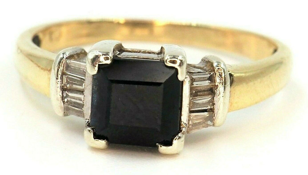9ct Yellow Gold Sapphire & Diamond Engagement Ring 