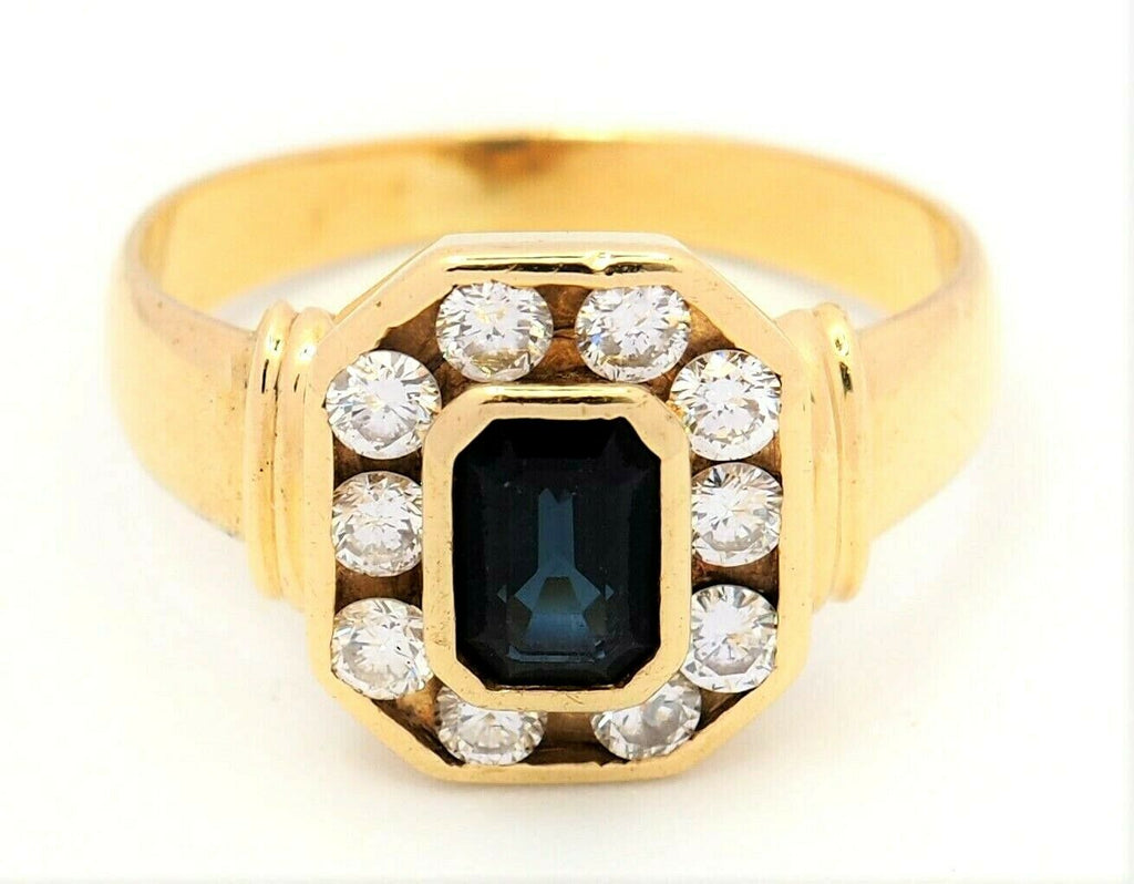 Sapphire & Diamond 18ct Yellow Gold Dress Ring