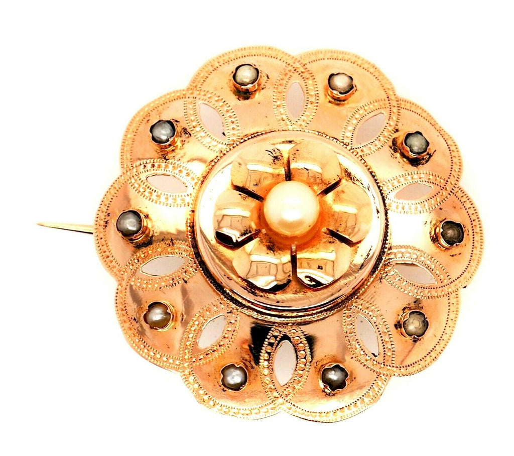 9ct Yellow Gold Pearl Brooch/Pin