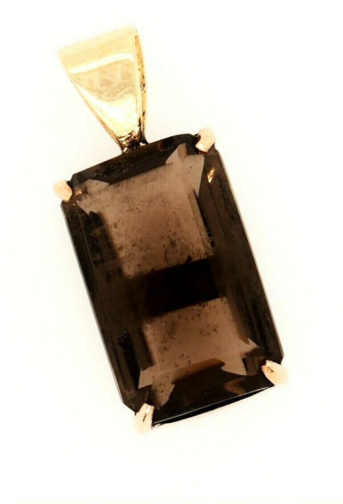 14ct Yellow Gold Smoky Quartz Pendant