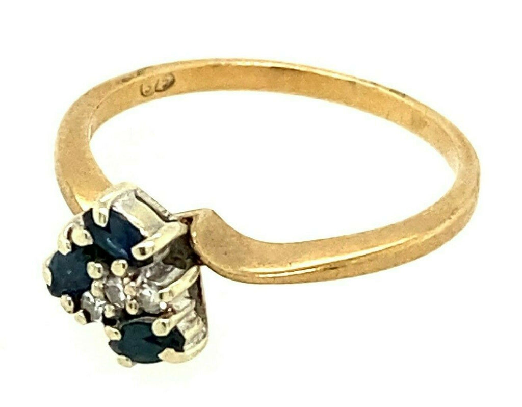 9ct Yellow & White Gold Australian Sapphire & Diamond Ring