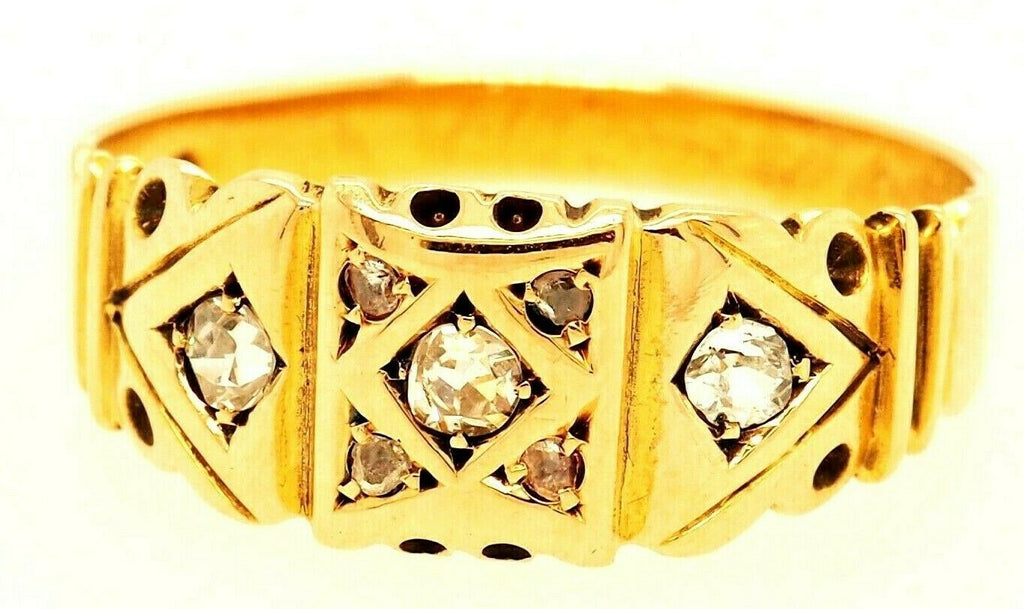 Diamond Antique 15ct Yellow Gold Ring - c.1915