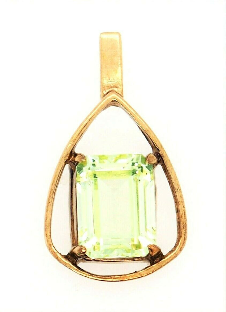 Green Spinel 9ct Yellow Gold Pendant