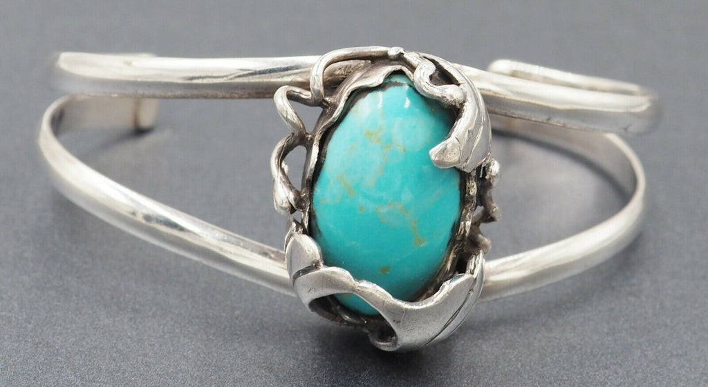 Navajo Turquoise 925 Sterling Silver Cuff Bangle 