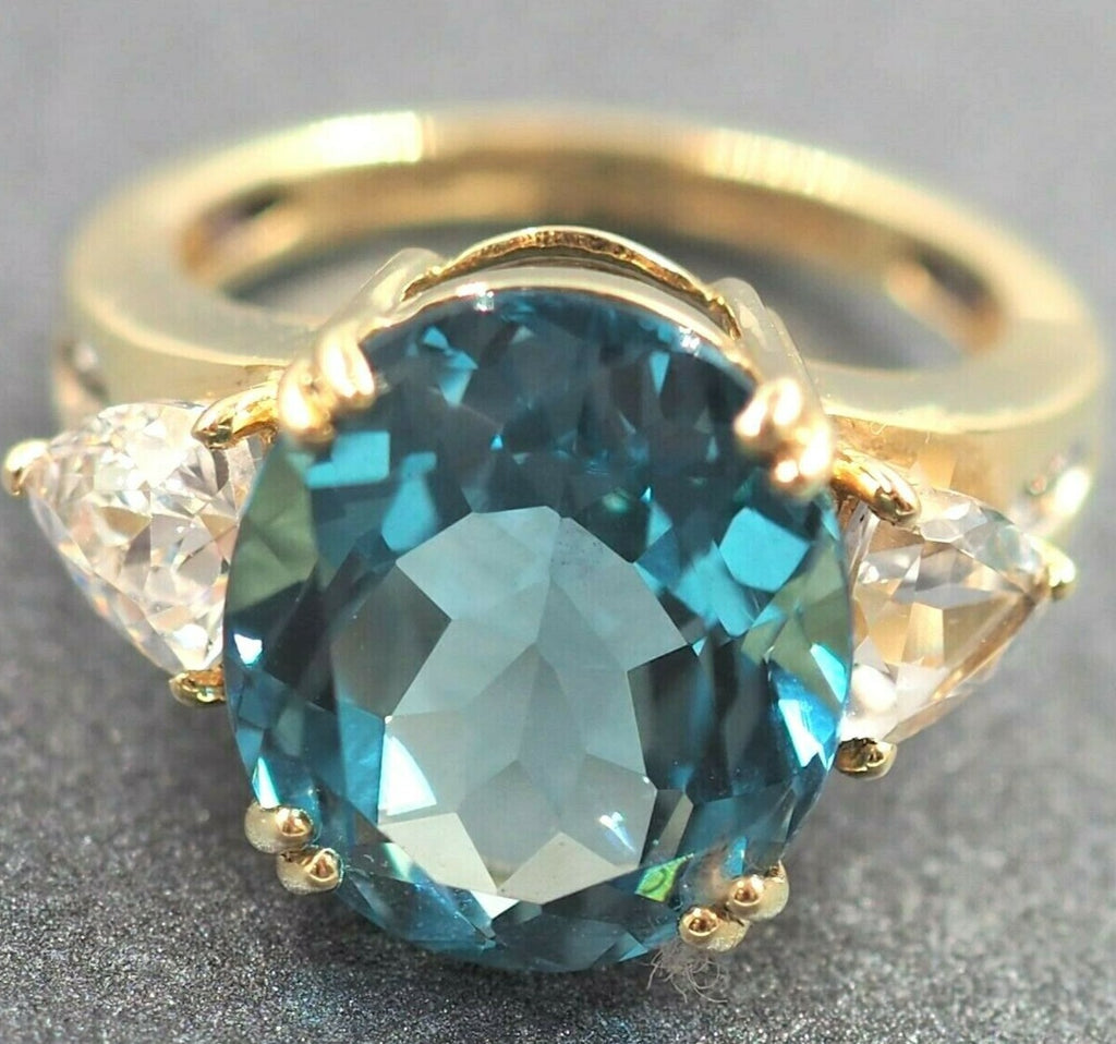 10ct Yellow Gold Spinel & Cubic Zirconia Ring
