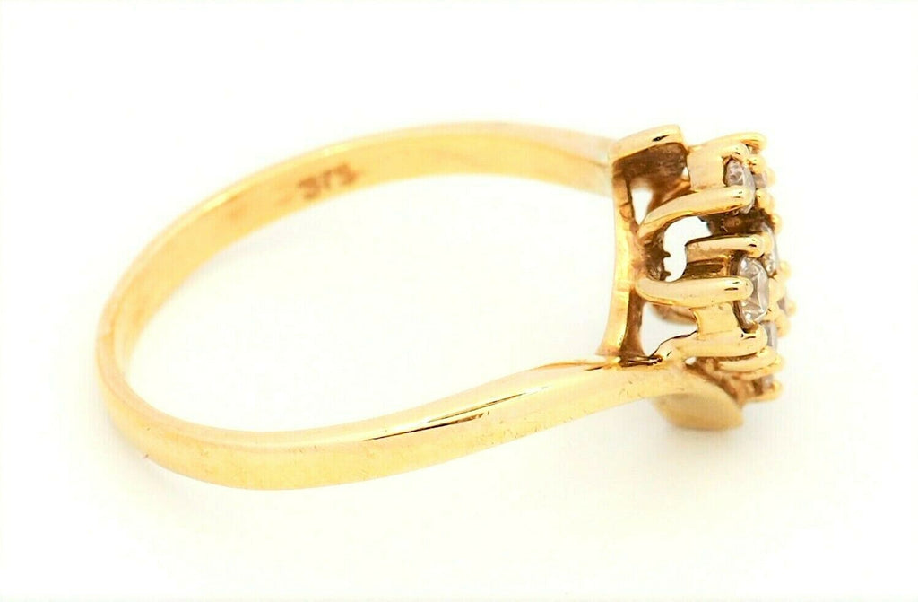 9ct Yellow Gold 9 Diamond Dress Ring  