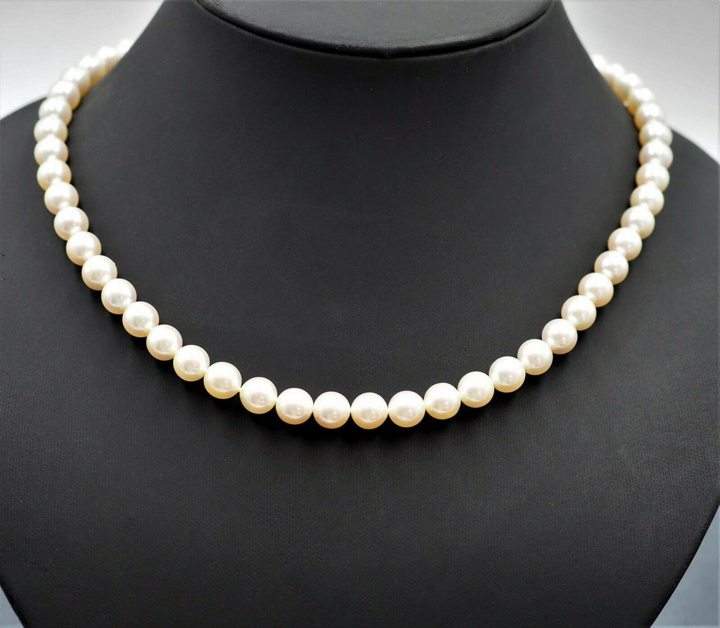  56 Pearl Single Strand Necklace with 18ct Yellow Gold Clasp
