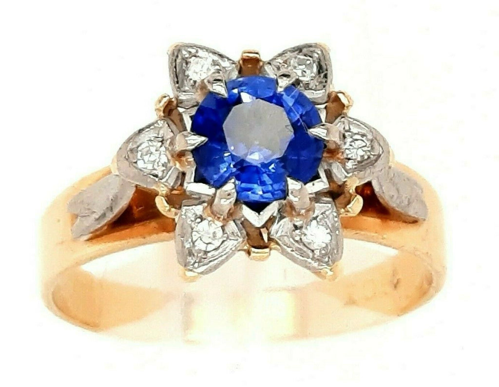 Sapphire & Diamond 18ct Yellow & White Gold Ring