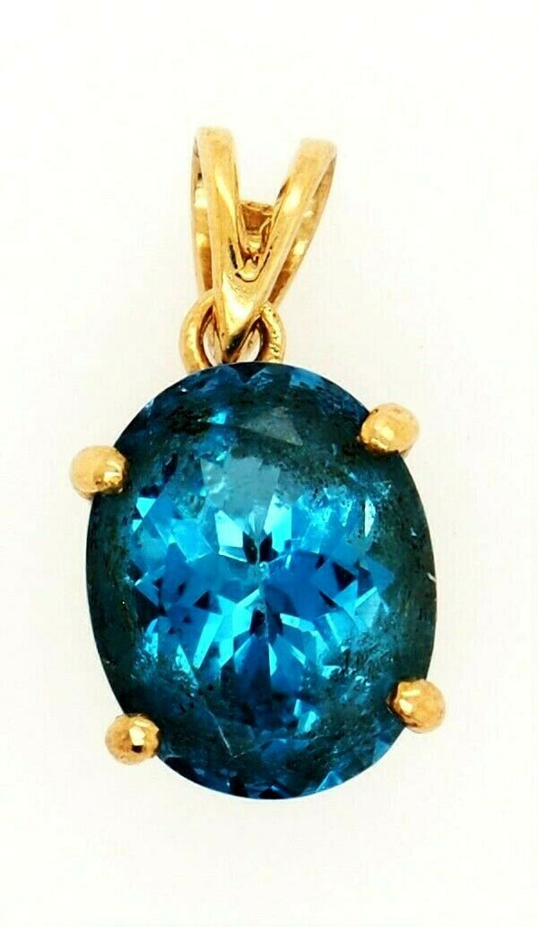 Blue Spinel 9ct Yellow Gold Pendant