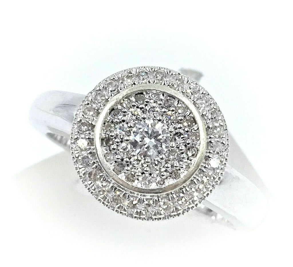 9ct White Gold 53 Stone Diamond Ring