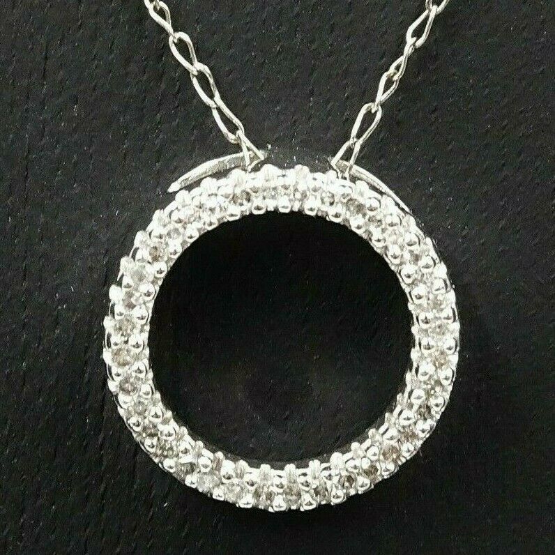 10ct White Gold Diamond Pendant