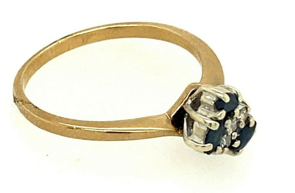 9ct Yellow & White Gold Australian Sapphire & Diamond Ring
