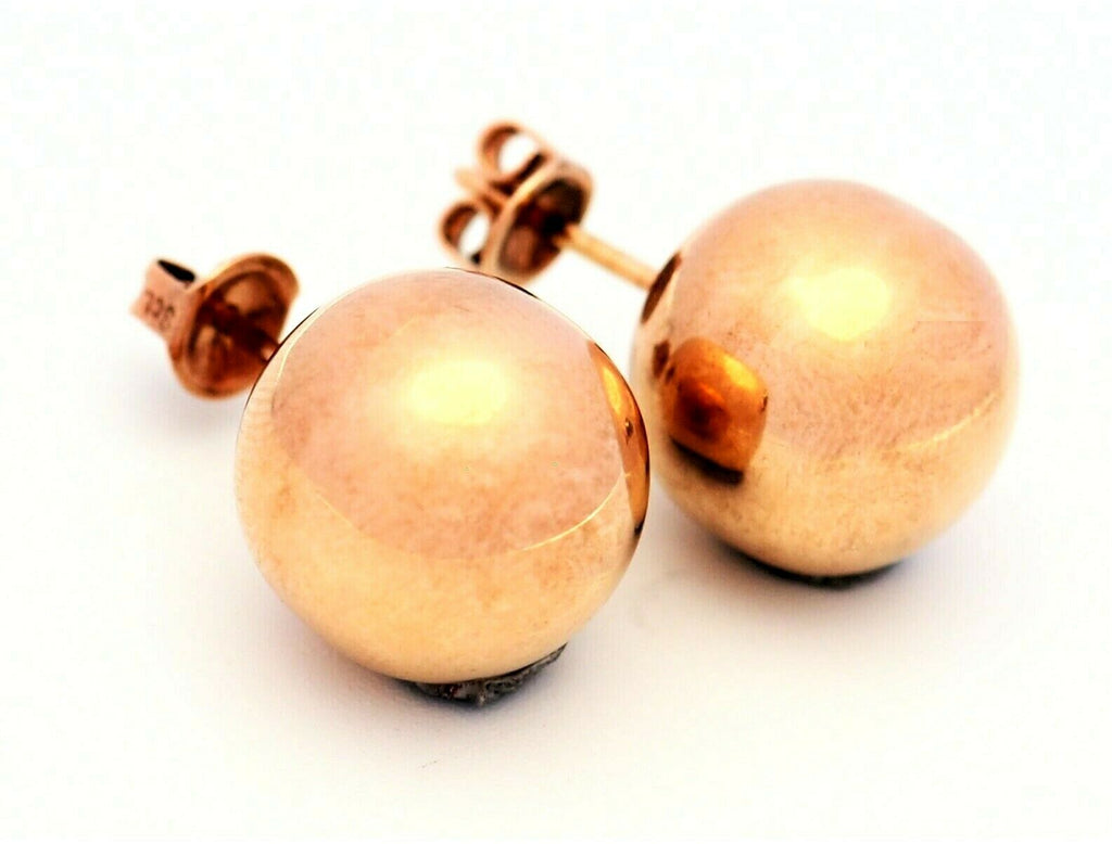 9ct Rose Gold Ball Stud Earrings