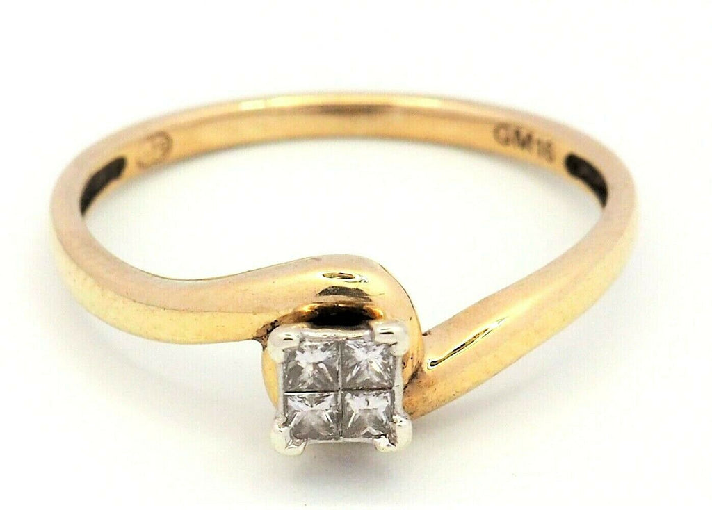 Diamond 9ct Yellow & White Gold Dress Ring