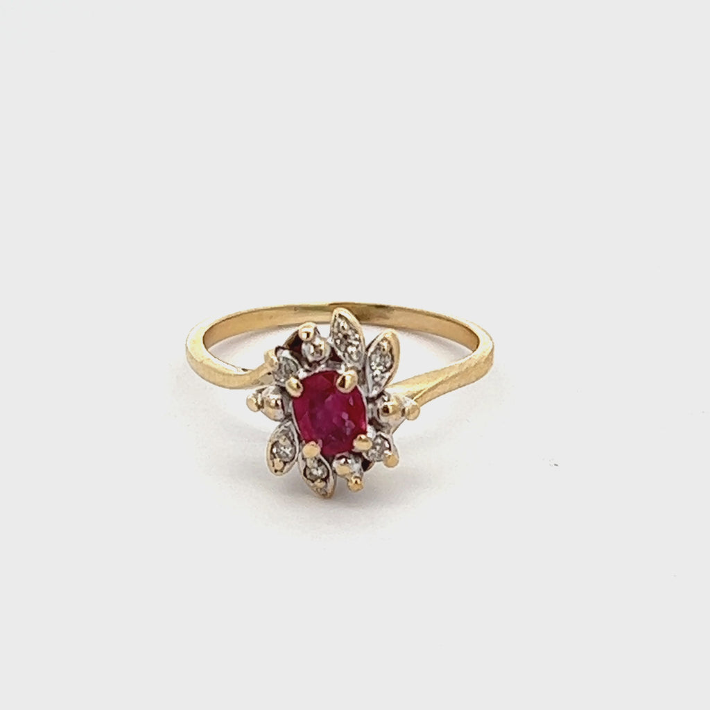 Ruby & Diamond Yellow Gold Ring