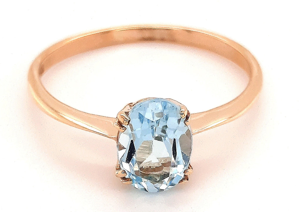 9ct Yellow Gold & Topaz Solitaire Ring