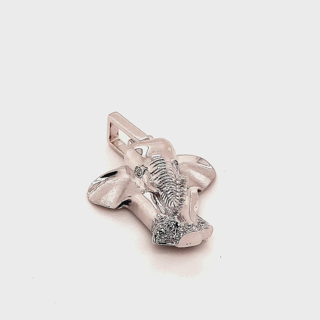 18ct White Gold & Diamond Elephant Pendant