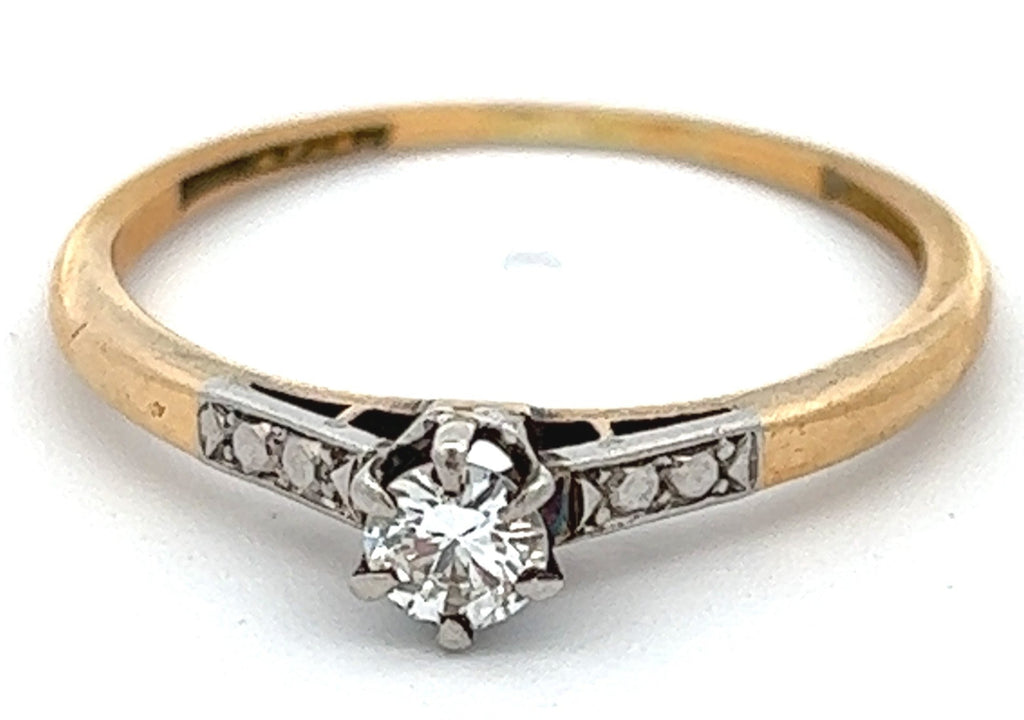 Diamond 18ct Yellow & White Gold Engagement Ring