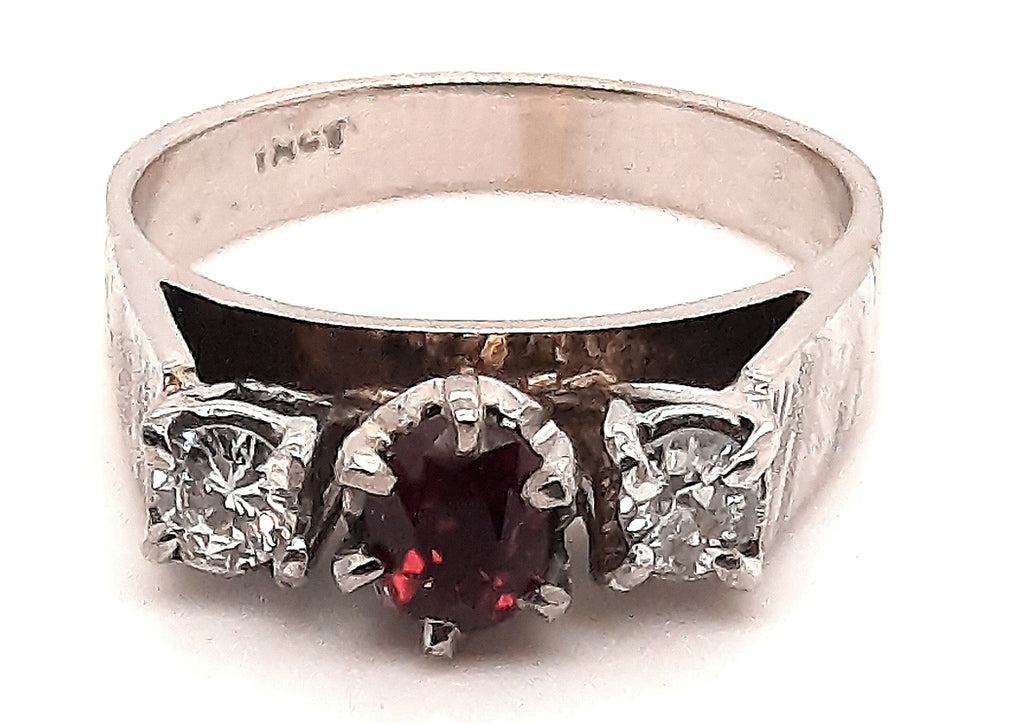 18ct White Gold Ruby & Diamond Ring