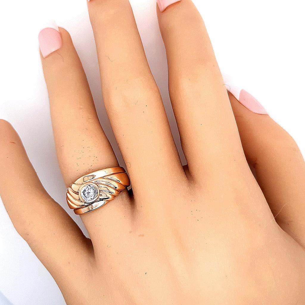 Yellow Gold Cubic Zirconia Dress Ring