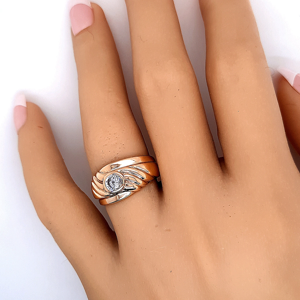 Yellow Gold Cubic Zirconia Dress Ring